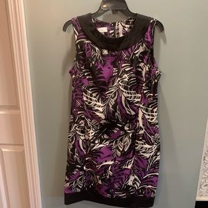 Tropical Purple and Black Dress